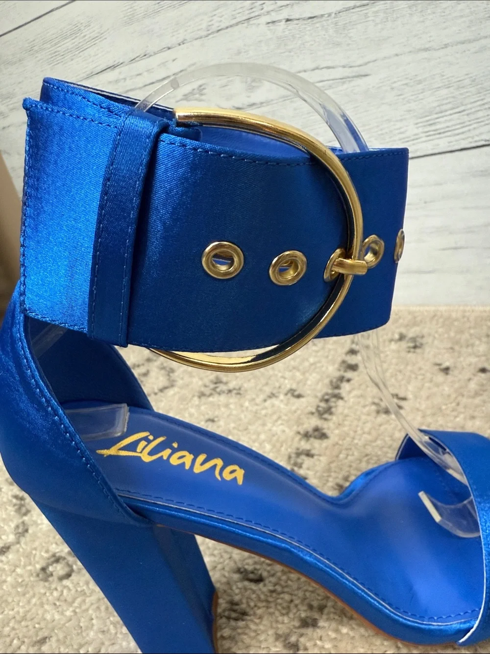 NWOT Woman’s Royal Blue Ankle-Strap Block Heels by Liliana